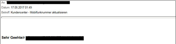 Phishing-Mail mobileTAN Phishing-Mail mobileTAN